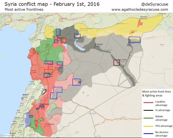 Syria-1-Feb-2016-Most-active-fronts